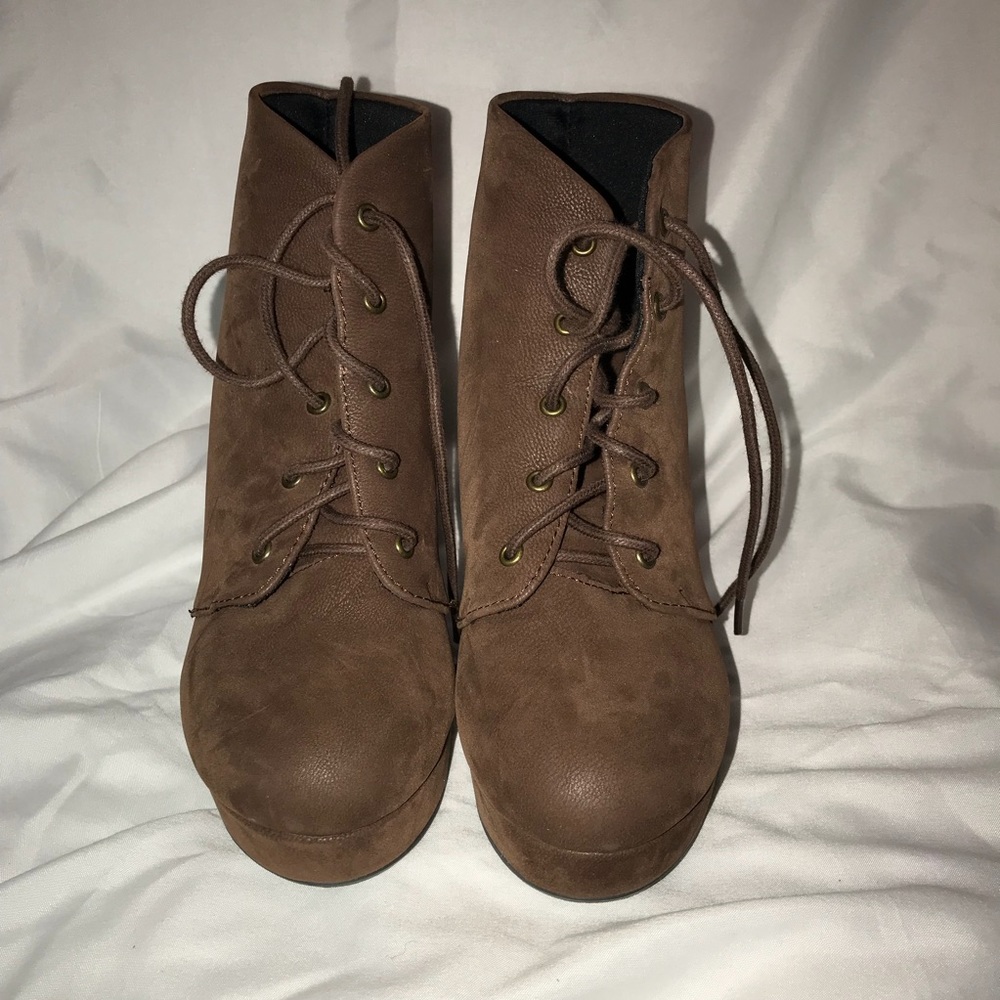 Brown Platform Booties - image 1